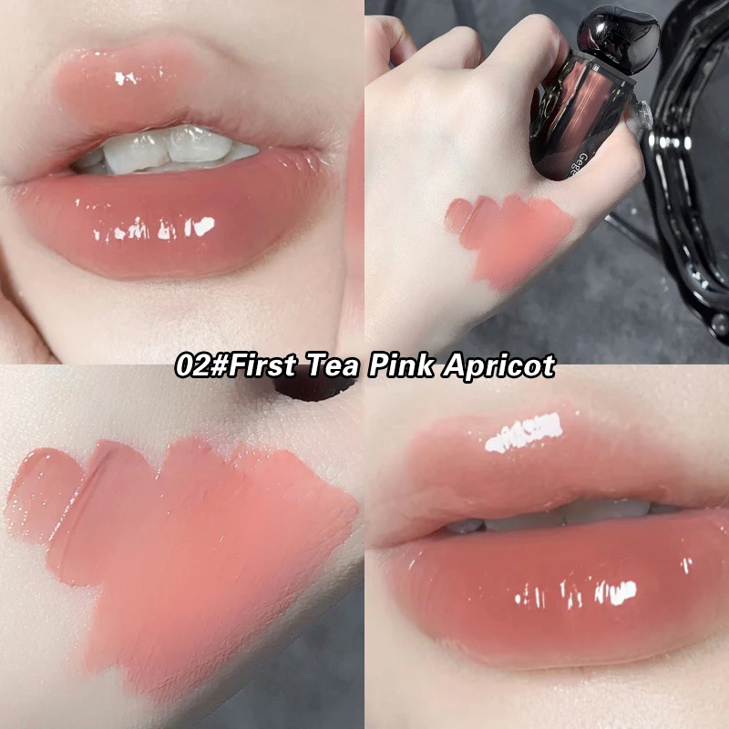 Transparente wasser glänzende orange Lip gloss rot Spiegel Gelee flüssige Lippenstifte feuchtigkeit spendende lang anhaltende Lippen tönung Fleck Kosmetik