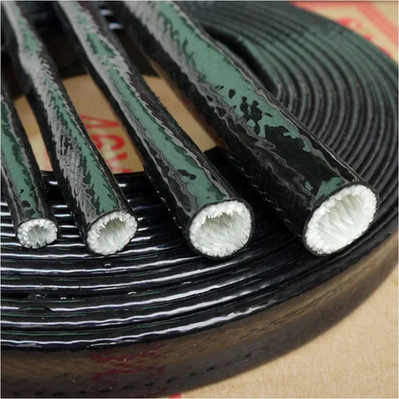 High Temperature Resistant Fiberglass Tube Silicone Resin Coated Glass Fiber Braided Fireproof Sleeve Fire Retardant Casing Pipe