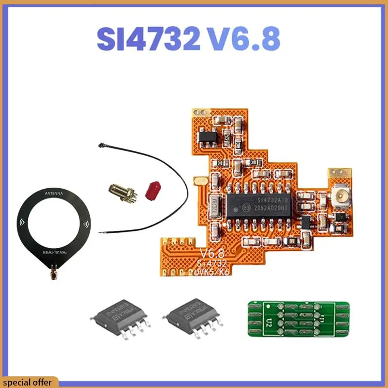 

A68Z SI4732 V6.8 Модуль FPC + 2X 2M чип + петлевая антенна Forquansheng UVK5 K6 Коротковолновый полнодиапазонный прием/одинарной баковой полосы