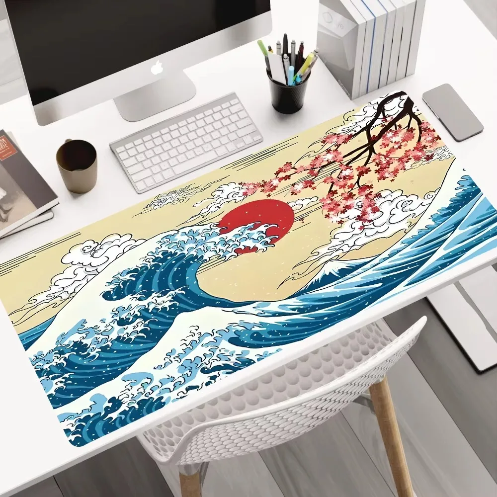 Japan Kanagawa Wave Moon Creative office games mouse pad esports table decoration table mat carpet non-slip and waterproof