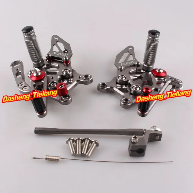 

Motorcycle CNC Aluminum Alloy Adjustable Rearset Foot Pegs For Aprilia RSV4 2009 2010 2011 Gray