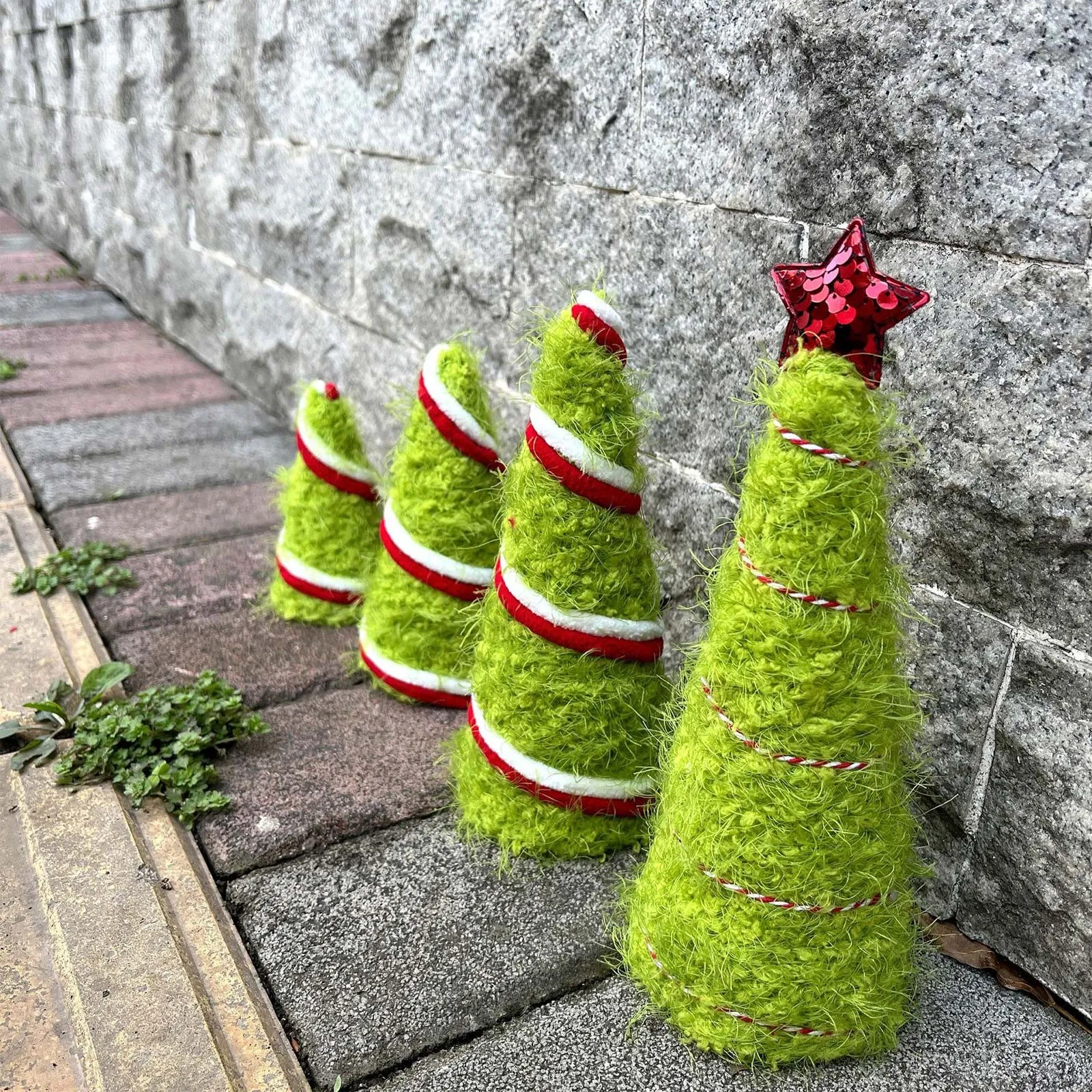 Christmas Decorations, 3pcs Plush Fur- Swirl Surface Cone- Christmas Trees Indoor Xmas New Year Winter Holiday Home Decor 2025