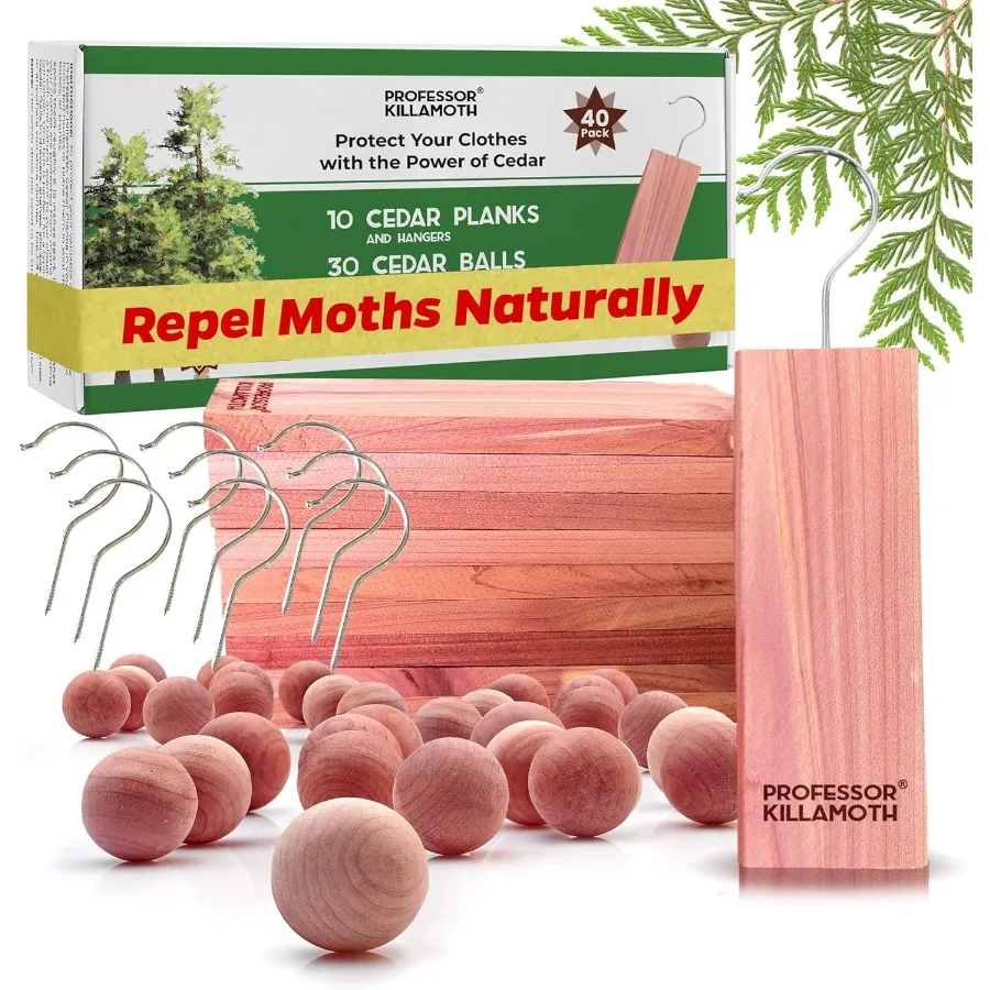 

Кедровые блоки и шарики для хранения одежды. Упаковка из 40 штук. Идеально подходит для предотвращения повреждения одежды в шкафах и шкафах. В комплект входит 10 Nat.