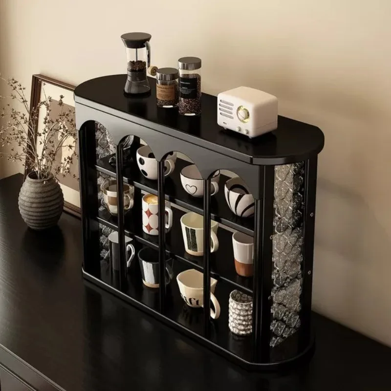 Bamboo Zoning Design Cup Rack begonia Pattern High Load Bearing 3 layers Storage Holders Nordic Smooth Safe Edge Home Storage