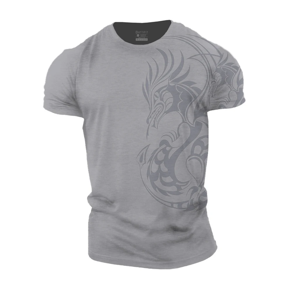 Dragon Abstract Men'S T-Shirt Simple T Shirt For Men Summer 3d Print Basic Short Sleeve Loose Breathable Top Tee Male Clothes