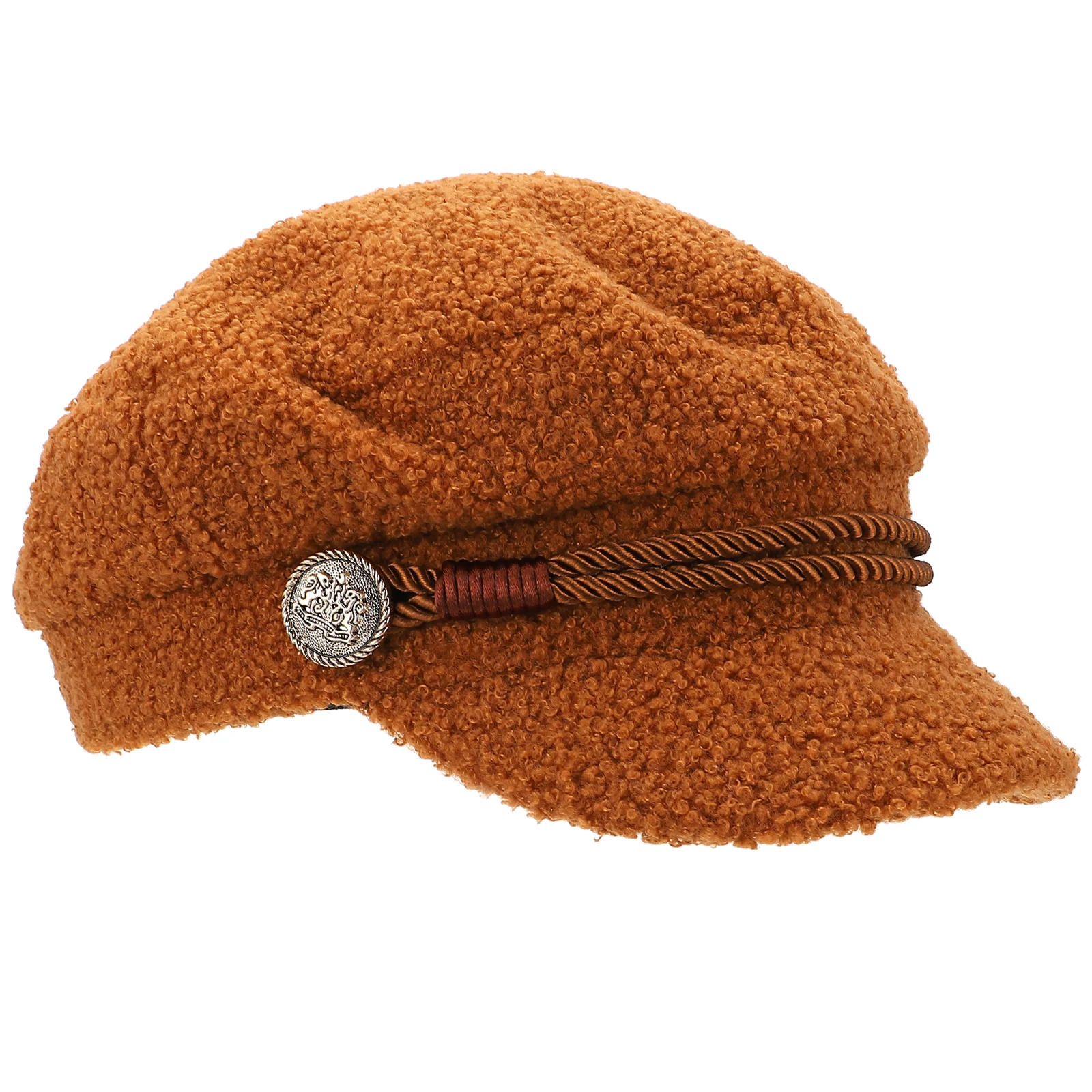 

Warm Octagonal Hat Women Lambwool Visor Caps Stylish Practical Hats for Daily Use Soft Comfortable Fashionable