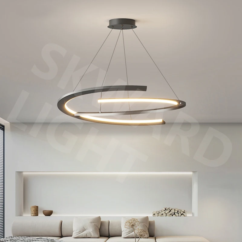 Lampadario moderno a soffitto a LED in bianco o nero, per soggiorno, sala da pranzo e camera da letto, lampada per interni per la decorazione domestica
