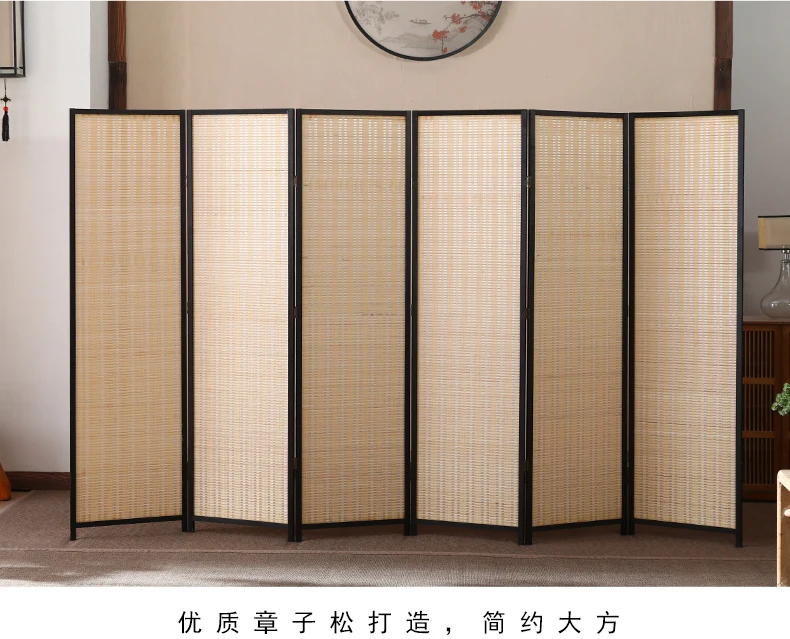 Living room partition screen, simple folding bedroom, shelter, mobile home, simple modern Chinese and Japanese style solid wood