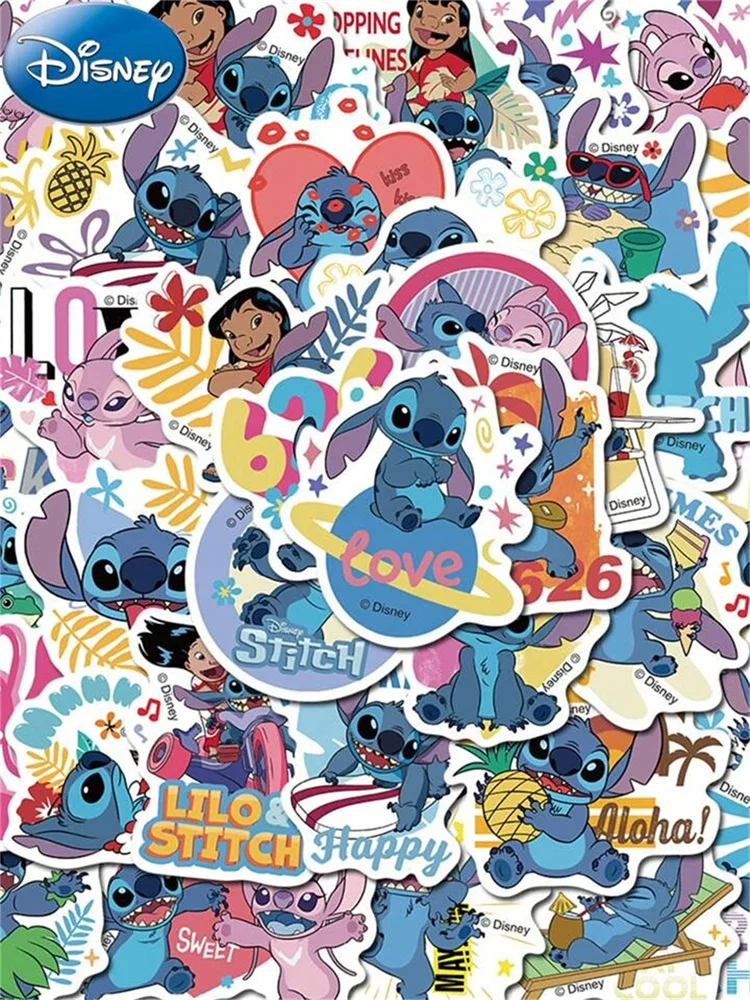Disney 50Pcs Stitch Cartoon Graffiti Sticker For Giving Frie
