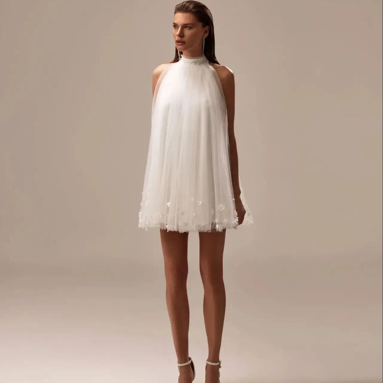 

Short Wedding Dresses Women Tulle vestidos de novia Appliqued Cocktail Skirt Party Dress Customized robe de mariée