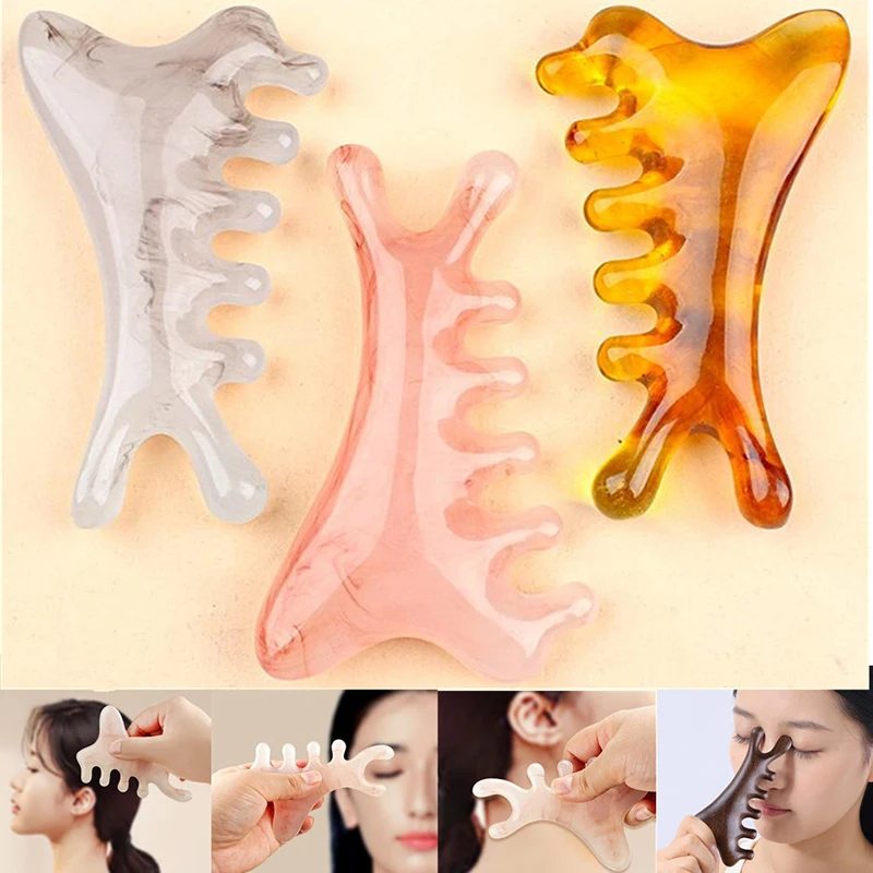 

Body Meridian Massage Comb Resin Five Wide Tooth Comb Acupuncture Therapy Blood Circulation Anti-static Smooth Hair Comb