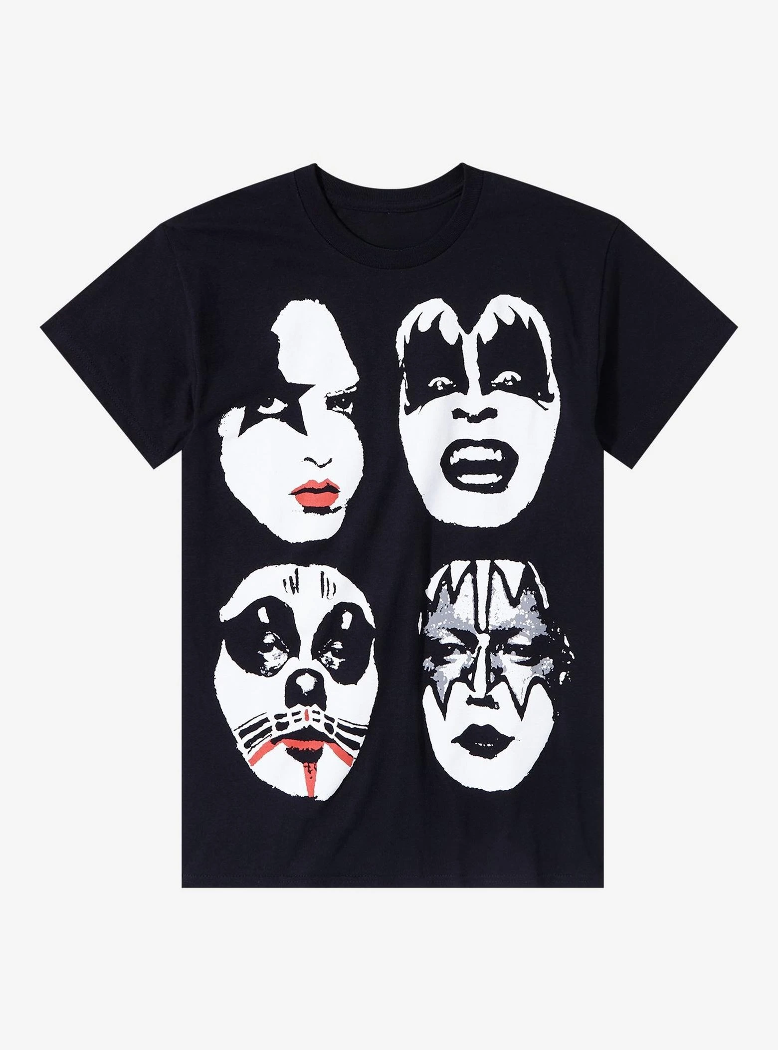 

KISS Faces Jumbo Graphic T-Shirt Men's and Women's Short Sleeves Vintage Rock Band Tops Luxury Brand T-shirt Summer Men Clothing
