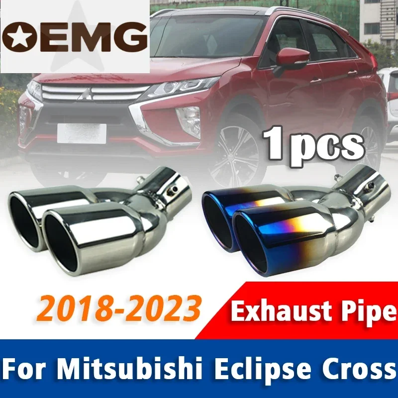 

1Pcs For Mitsubishi Eclipse Cross 2018-2023 Stainless Steel Exhaust Pipe Muffler Tailpipe Muffler Tip Car Rear Tail Throat