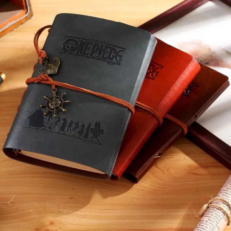 One Piece Vintage Pu Leather A6 Loose Leaf Single Notebook Tie Band Journal Detachable Binder Diary Notepad Stationery