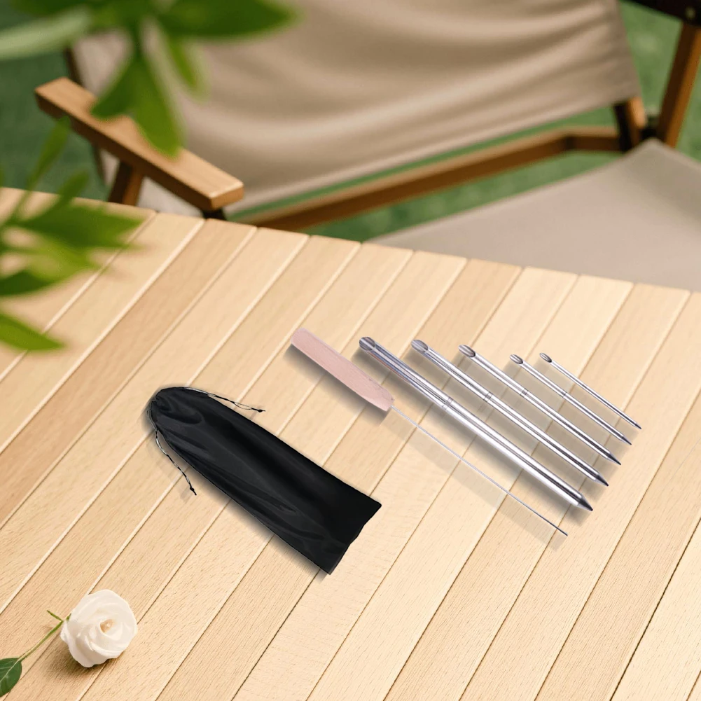 6-Piece Rope Splicing Tool Kit (Stainless Steel) Smooth Surface 0.24-0.59in Needles for Boat/Paracord/Climbing Rope Splicing