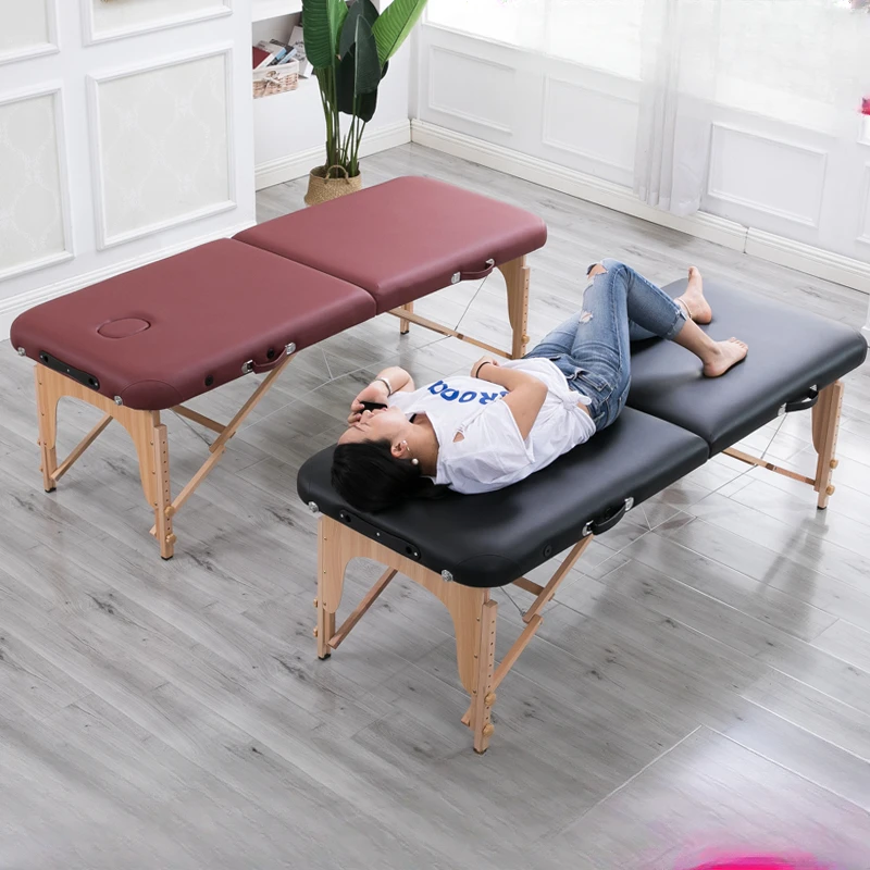 Mesa de masaje para Spa, tatuaje de pestañas, terapia tailandesa, cama de Masaje plegable, portátil, cómoda, Camilla Masaje, muebles de belleza KMMT