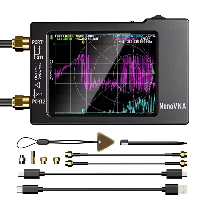 

ABKP-Nanovna-H 2.8" Display Vector Network Analyzer 10Khz-1.5Ghz VHF UHF Antenna SWR Tester Nano Digital VNA Spectrum Tool