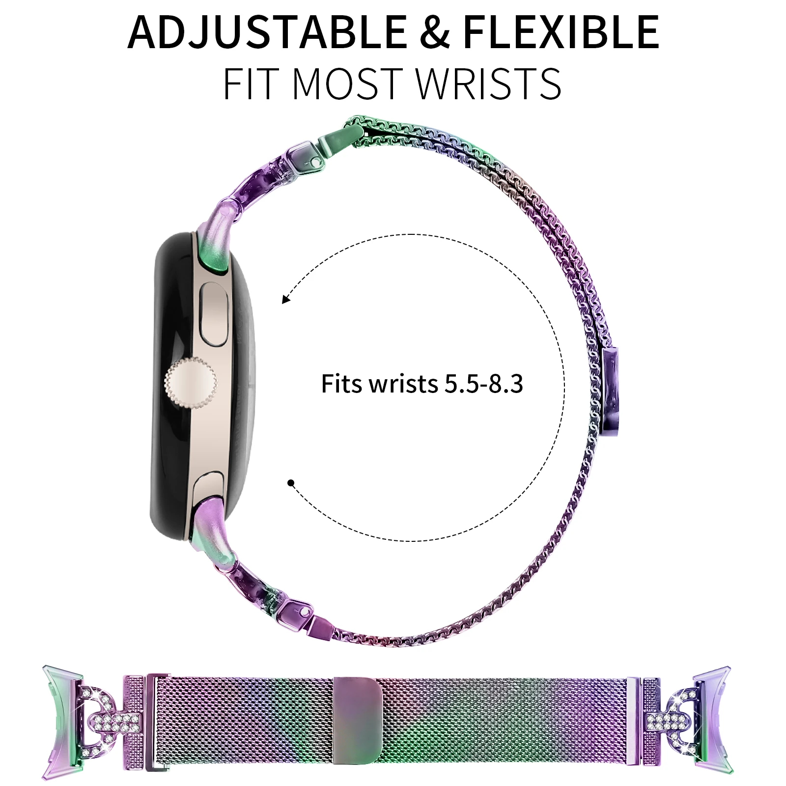 ミラネーゼループストラップ Google ピクセル時計バンド金属ステンレス鋼リストバンド Google ピクセル 3 41 ミリメートルスマート時計バンドブレスレット