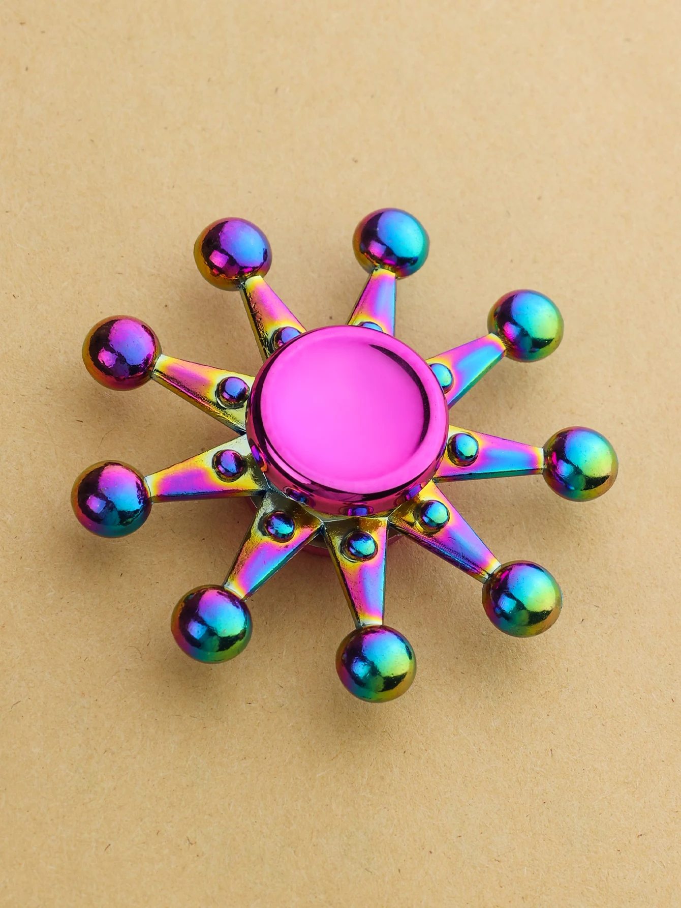 Colorful Zinc Alloy Fidget Spinner Toy for Office Stress Relief And Leisure Entertainment Nine Beads Design