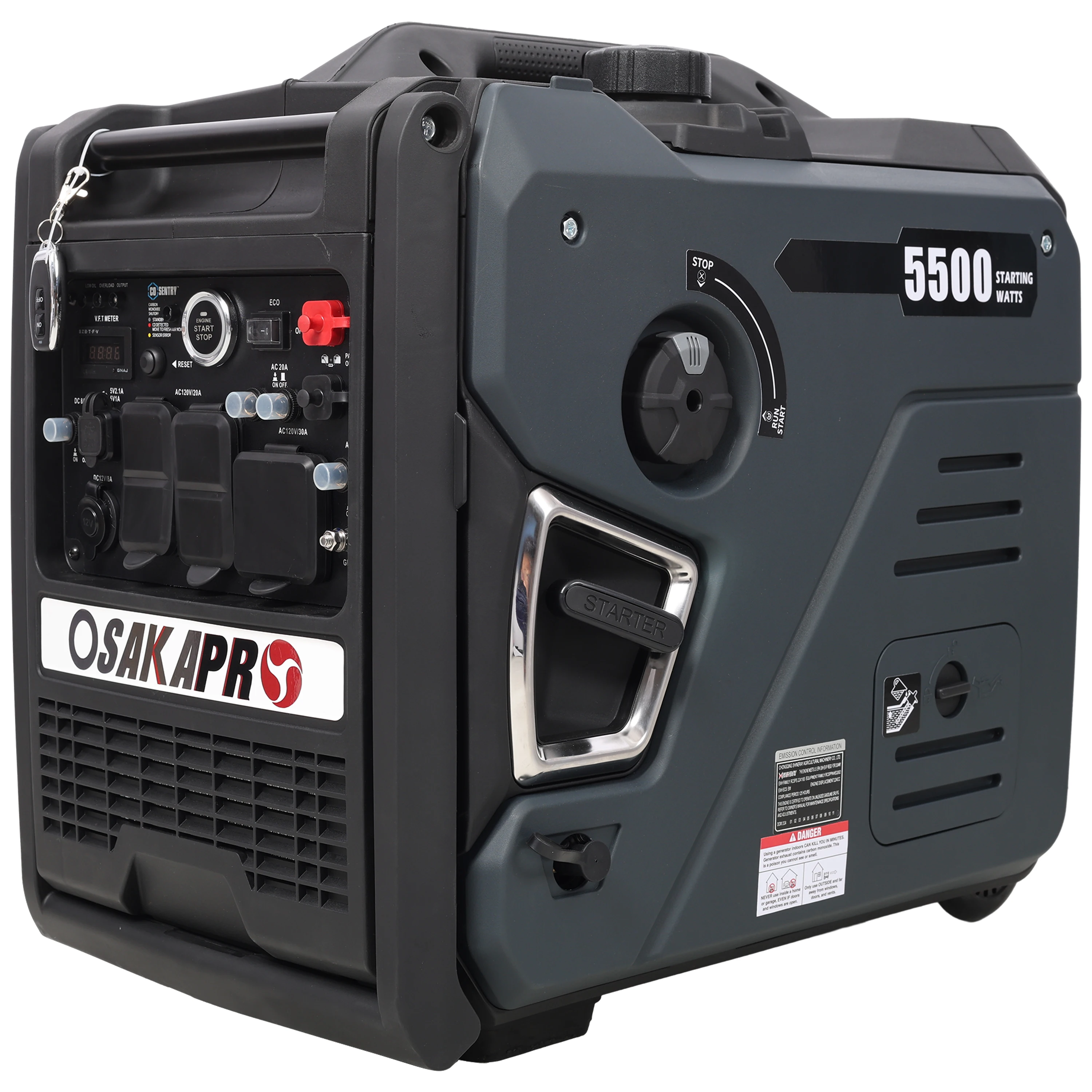 

Amp Button Dc Dual Eco Eco mode Fuel Noise Run Start Super quiet Inverter Generator 5.5KW portable generator electric&remote sta
