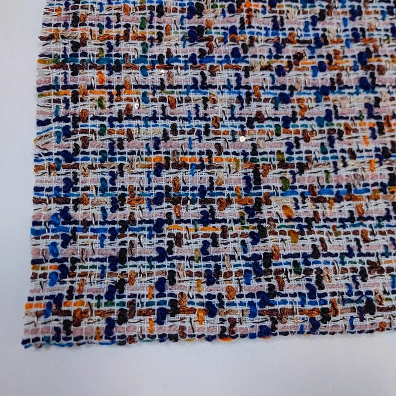 

Colorful Weaving Pattern Yarn-Dyed Braide Tweed Fabric For Autumn Jacket Dress Suit Coat DIY Cloth Sewing Material