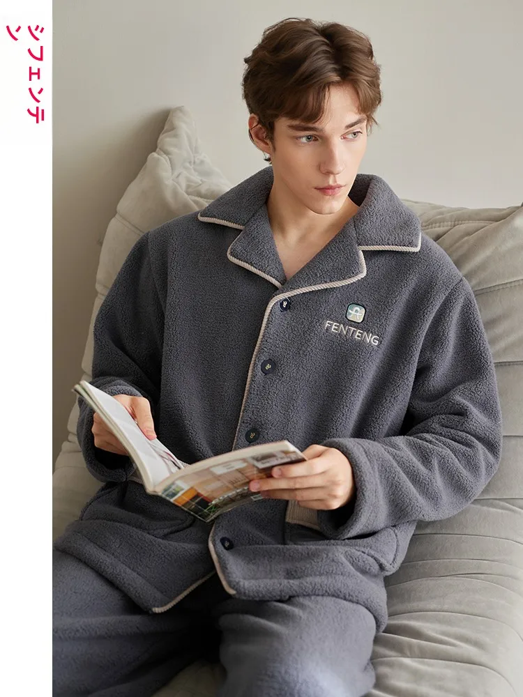 fenteng-ensemble-de-vetements-pour-hommes-en-corail-fce-puffin-spwear-automne-hiver-vetements-de-maison-antistatique-long-sve-flanelle-loung