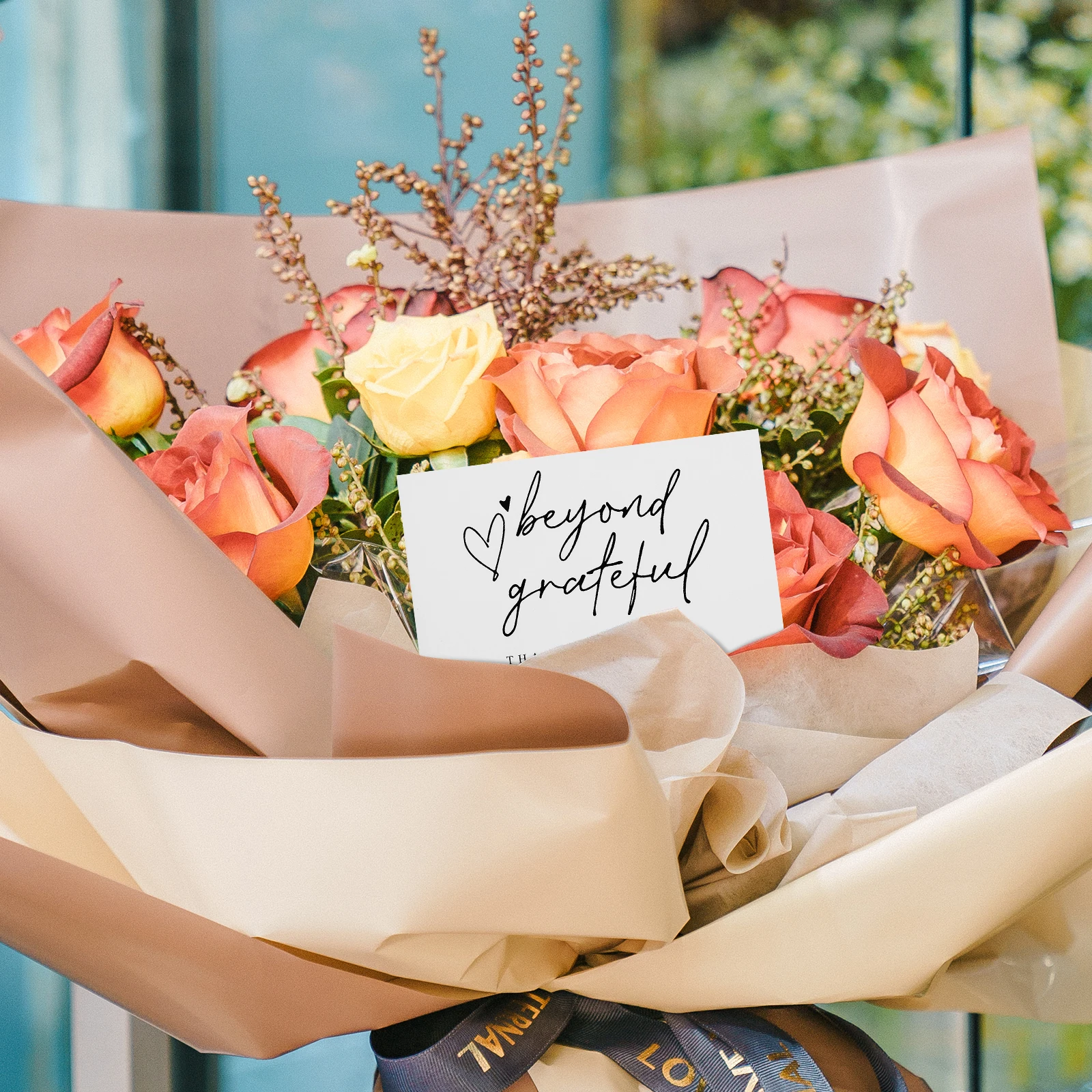 

100Pcs Thank You Cards Small Business Paper Cards Blank Back Elegant Design for Beauty Salon Bakery