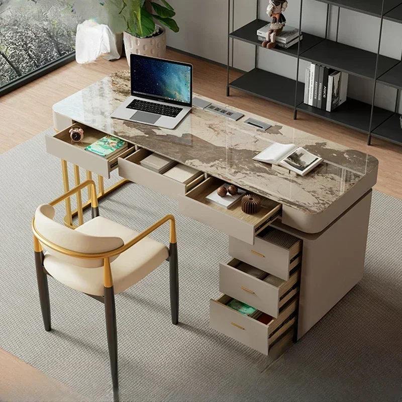 

Office Computer Furniture Letter Steel Portable Desk Gaming Table Corner Workbench Drawers Executive Laptop Pour Ordinateur