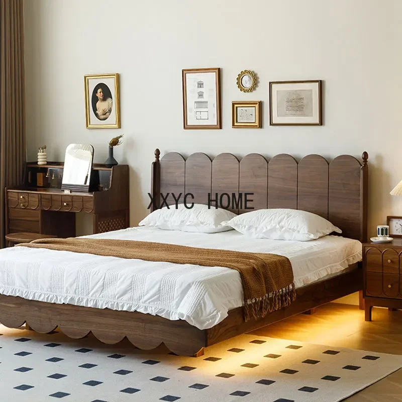 Walnut Bedroom Double Bed Medium Queen Bed 1