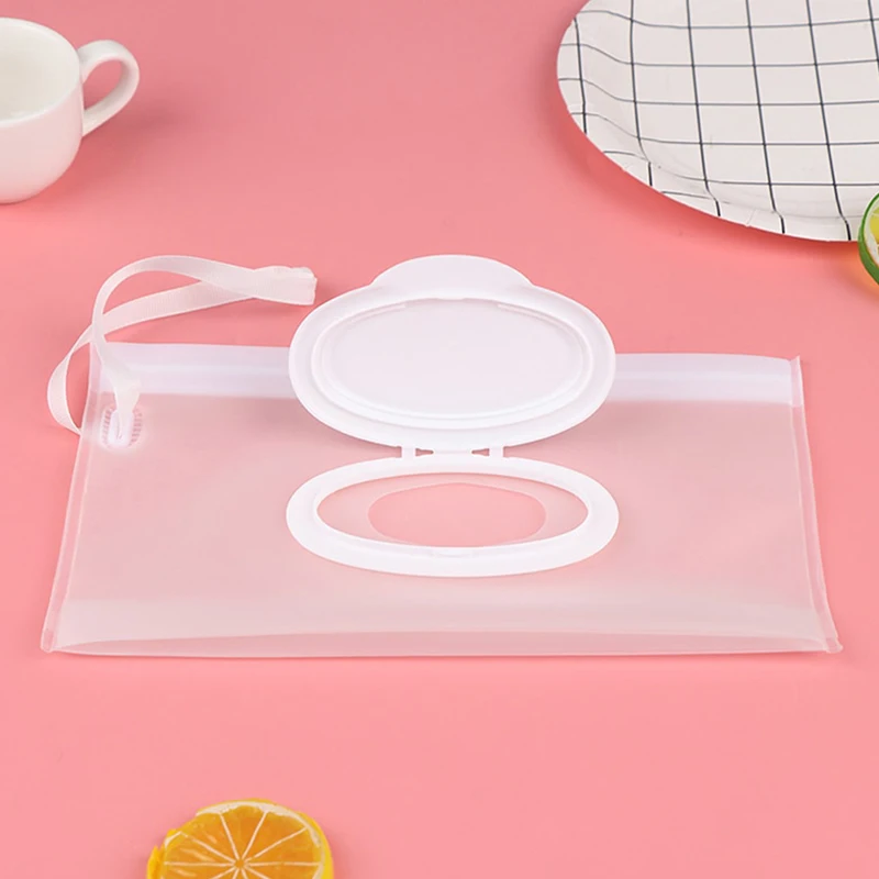 Light Weight Portable Cartoon Baby Kids Wet Wipes Clutch Carrying Bag Wet Paper Tissue Container Dispenser Snap-strap Pouch