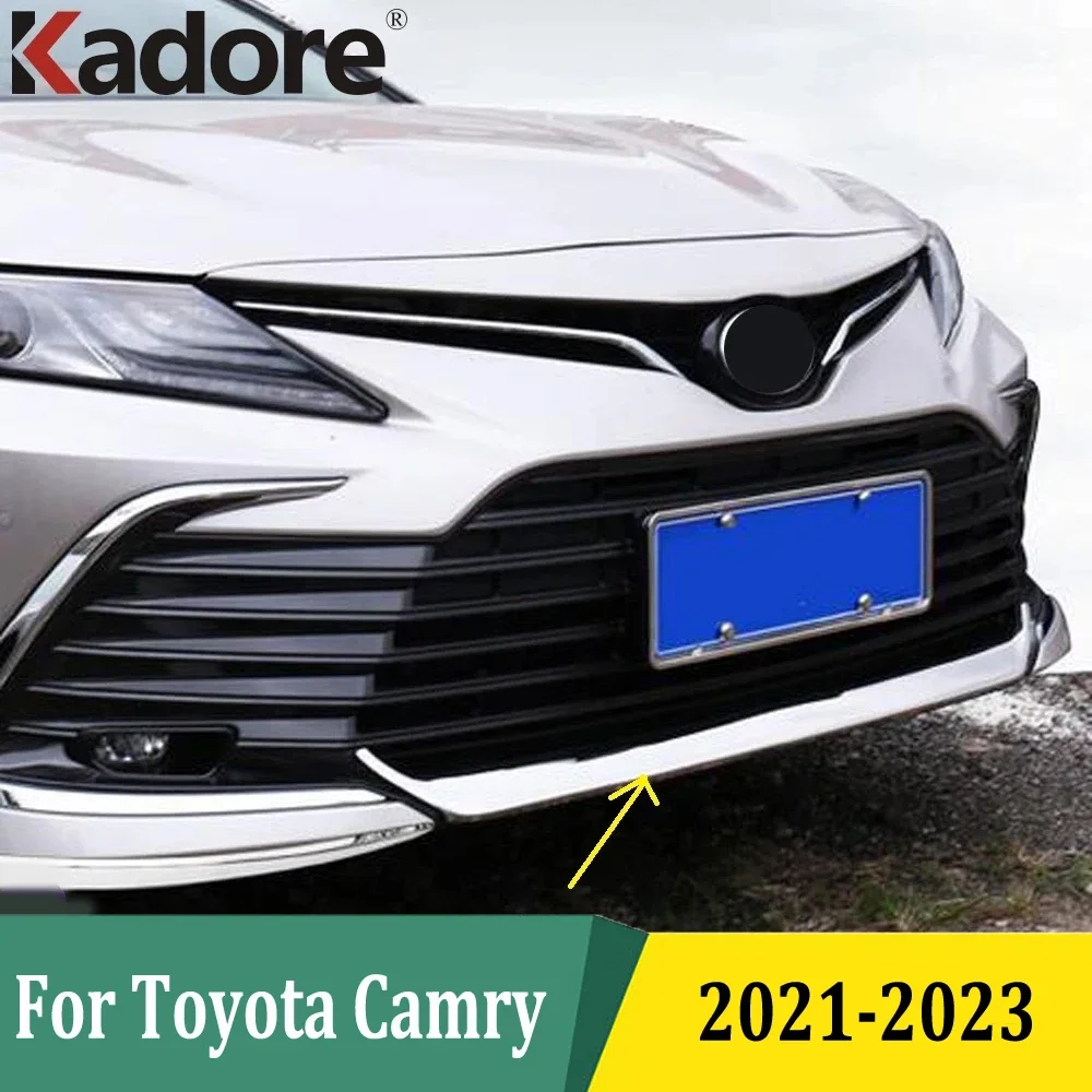 

Для Toyota Camry 2021 2022 2023, хромированная решетка переднего нижнего бампера, нижняя защитная полоса, накладка, внешние аксессуары