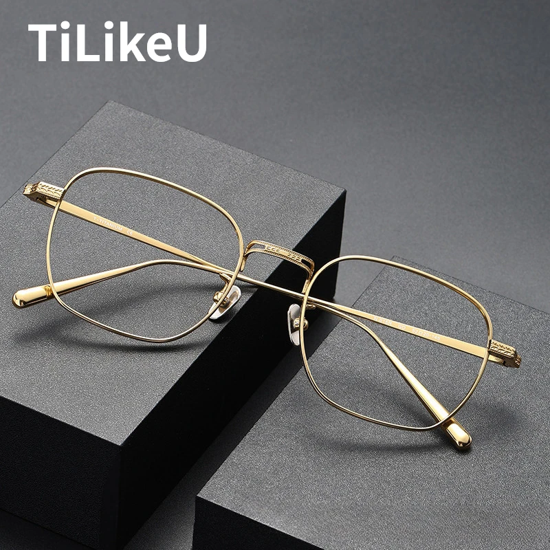 

Japanese Eyeglass Frame Retro Square Pure Titanium Men Myopia Prescription Glasses Frame Fashion Women Luxury Handmade Spectacle