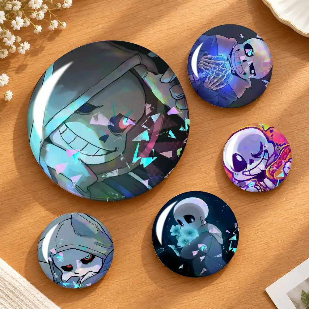 C-Cute S-Sans GAME U-Undertale Custom Tinplate Round Button Badges Pins Brooches for Clothes Backpack