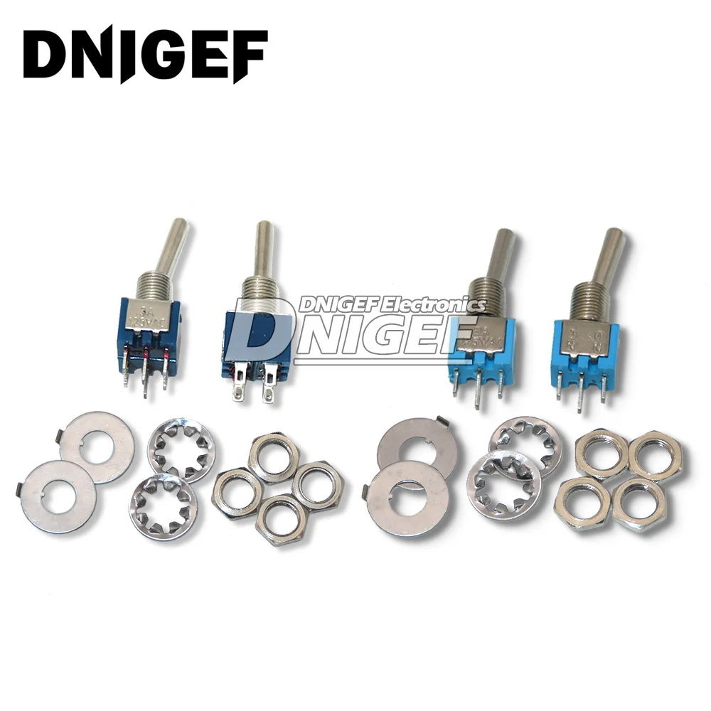 5PCS SMTS-102 SMTS-202 Light Blue Sub-Miniature Toggle Switch ON-ON SPDT 3-Pins 3A 125VAC 1.5A Amps 250VAC DL 6PIN
