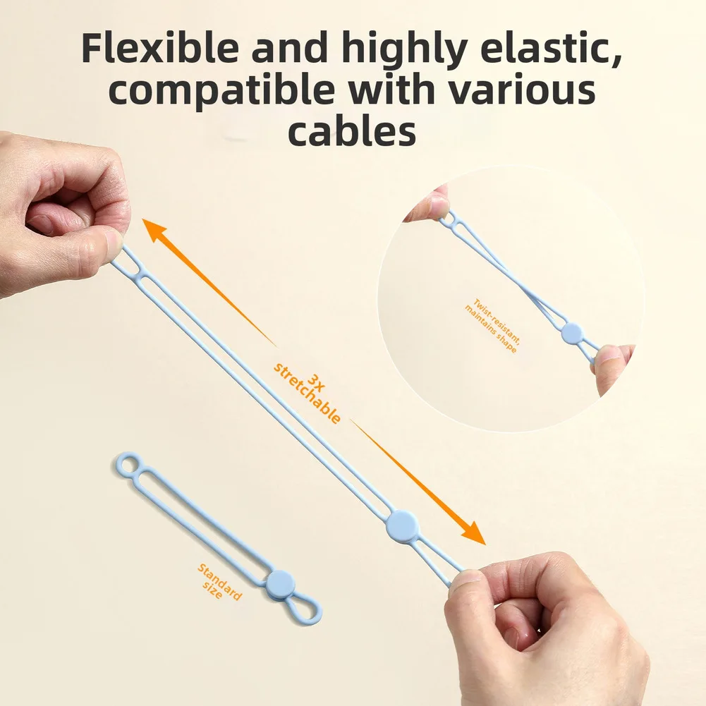 1 Pcs Portable Storage Case Silicone Cable Ties  Organizer Cable Straps Reusable Ties Travel Cute Elastic Tie Wire Ties Parts