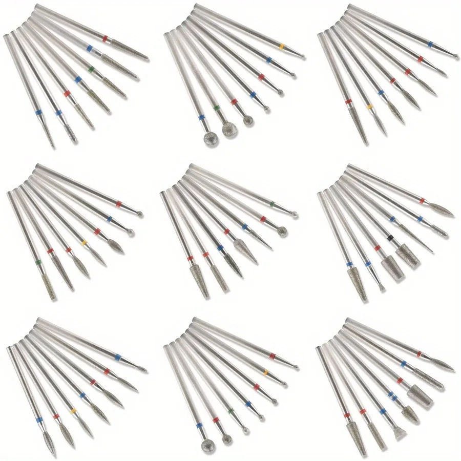 7PCS/BAG Nail Drill Bits Diamond Tips for Electric Manicure Pedicure Machine Milling Cutter，Nail Art Manicure Tool Accessories