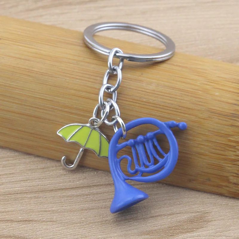 Movie Himym keychain How I Met Your Mother Keyrings Yellow Umbrella Blue French Horn Pendant keychain