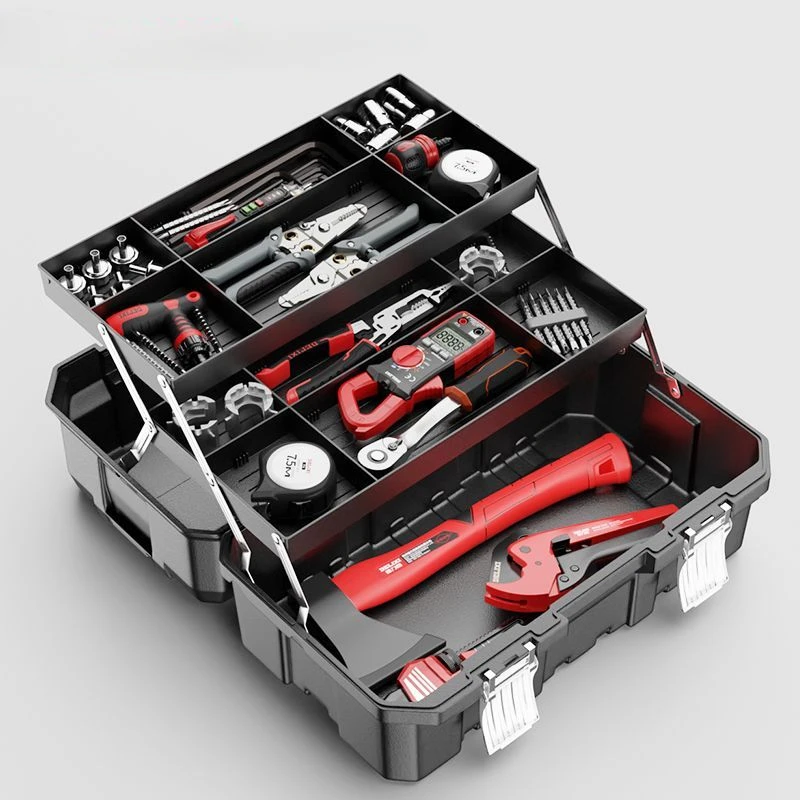 Car Mechanic Tool Boxes Electricians Tools Storage Box Plastic Workshop Organizer Case with Combination Lock Parts Tool Suitcase