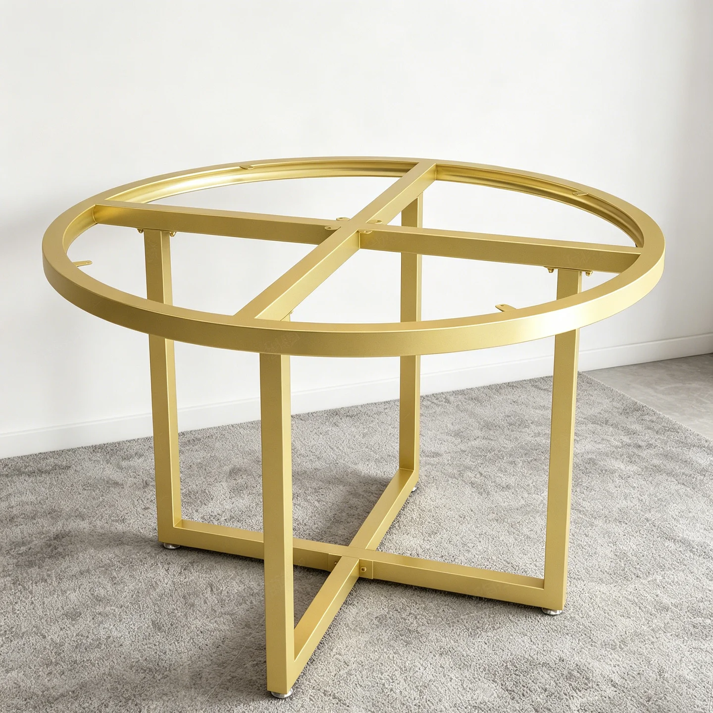 

Black round wrought iron table rack, table rack, cross-shaped base, furniture bracket, stable and durable support rack