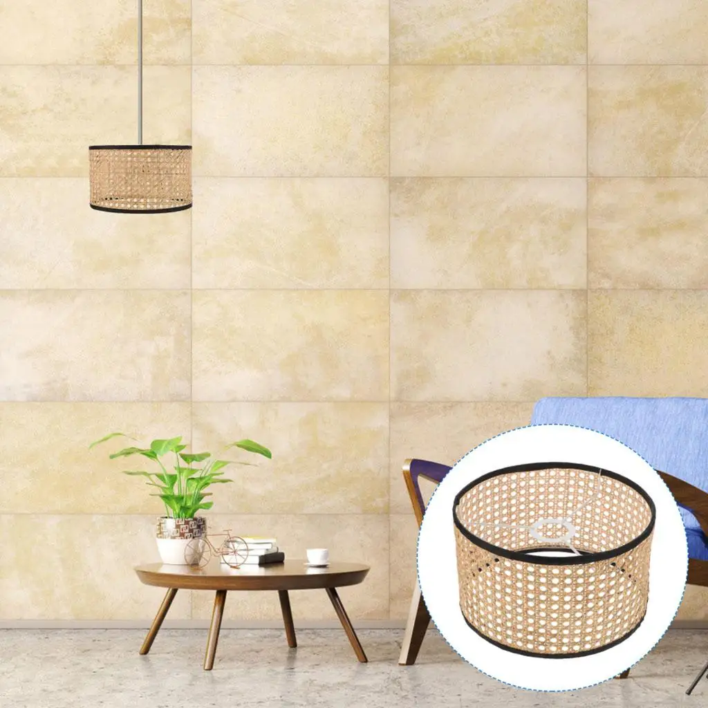 Lamp Cover Modern Style Natural Home Decoration Handwoven Rattan Table Lamp Shade Lamp Decor for Teahouse Home Farmhouse