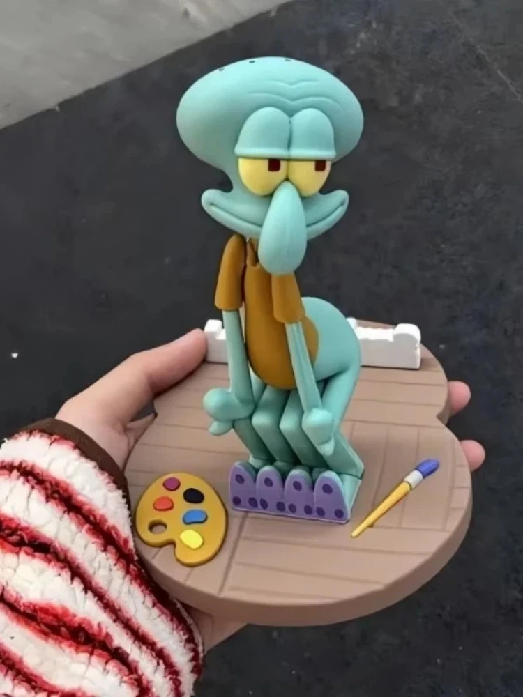 Heißer Verkauf Kreative Tentakel Handy-Desktop-Dekoration Büro-Ornamente Fauler Squidward Tentakel Handyhalterung
