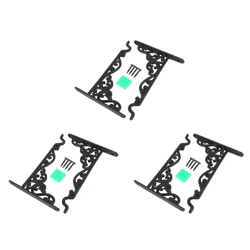 

Стильная 6 упаковок чугунная вешалка для растений, подвесные кашпо, корзина, настенный крючок с винтами, винтажные металлические настенные подставки