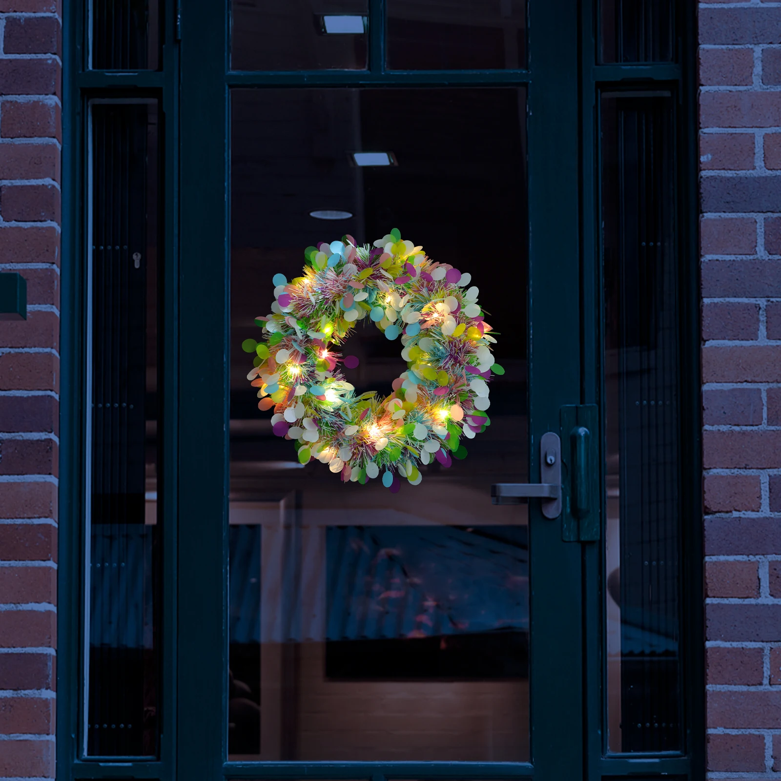 

Colorful Tinsel Christmas Operated Lighted Garland Holiday Party Decoration Door Window Tree Hanging Festive Decor Xmas