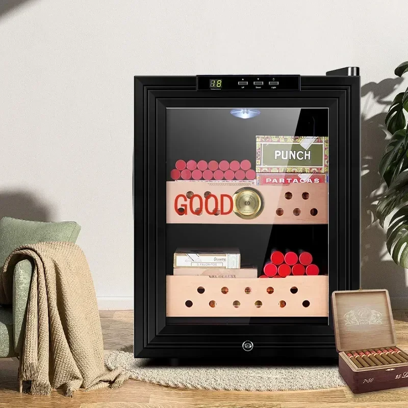 Semiconductor chip refrigeration Cigar cabinet temperature control mini moisturizing cabinet red wine cigar storage cabinet