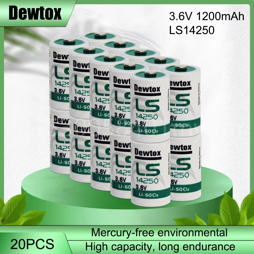 

20PCS 3.6V 14250 LS14250 1/2AA TL-5902 Lithium Battery For PLC Electricity Water Gas Meter Real Time Clock Dry Primary Battery