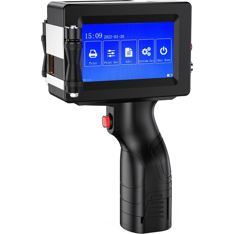 

with 4.3 Inch Touch Screen Quick-Drying Handheld Inkjet Printer Printing Height 0.08-0.5" for Barcode/Label/Logo/