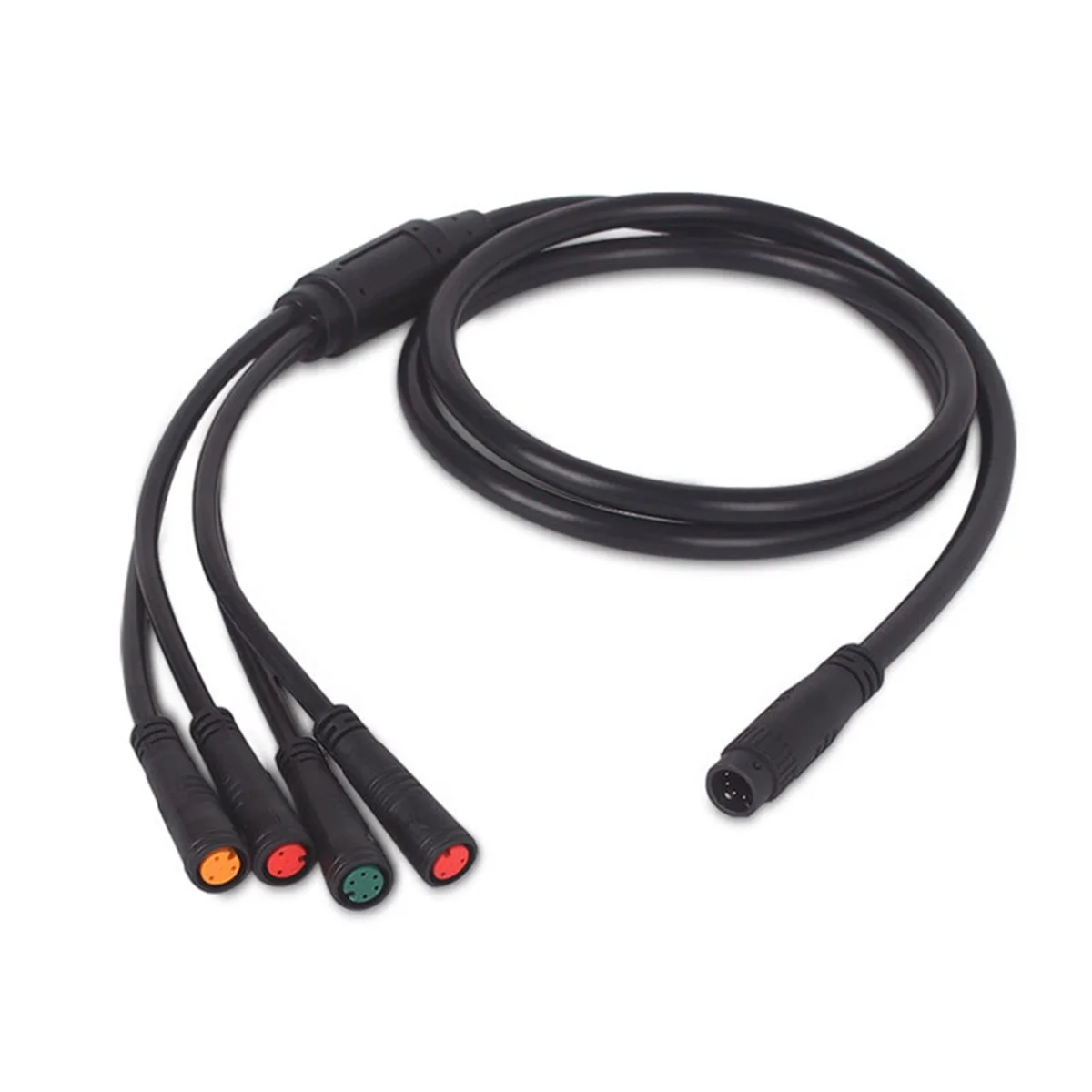 Hot 1 to 4 Wiring Harness Main Cable Waterproof Wire for Electric Bike Throttle LCD Brake Waterpoof Connector