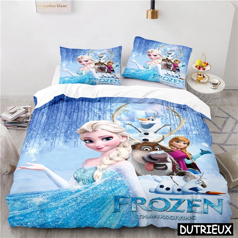 

Frozen Elsa Princess 3D Print Bedding Set Disney Cartoon Film Quilt Cover Pillowcase Duvet Cover Set For Children Kids Girl Gift