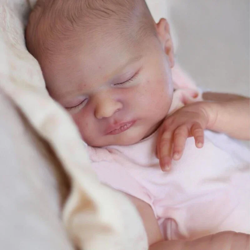 19Inch Already Finished Reborn Laura Soft Cuddly Sleeping Newborn Baby Doll Lifelike Hand Details Painted Veins Muñecas Reborn