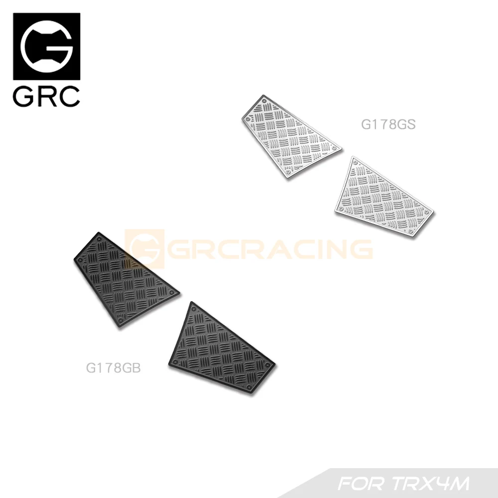 TRX4M 1 Set Simulation Metal Rear of Car Anti-skid Decorative Sheet Stainless Steel for 1/18 RC Crawler TRX4-M Defender Parts